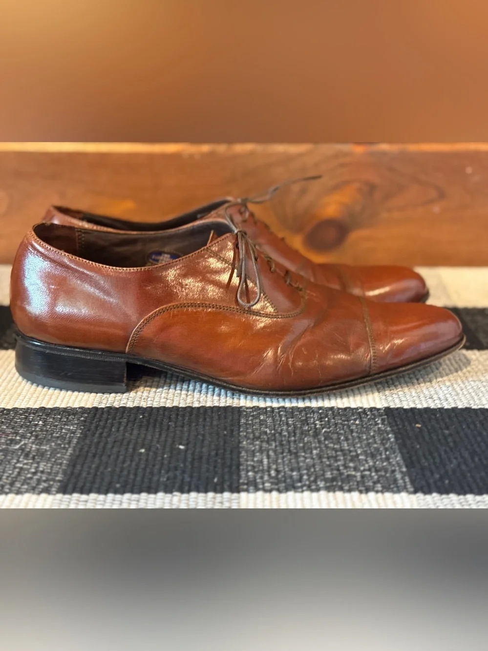 Florsheim Brown Leather Cap-Toe Oxfords